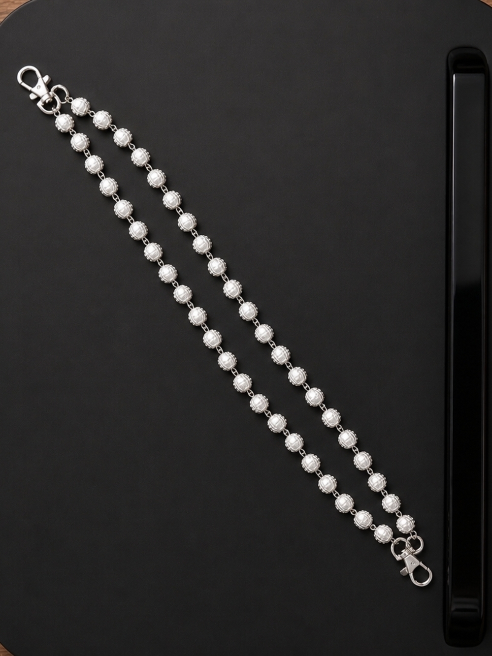Silver Tone Double Chain Waist Necklace - Picture 3 of 6